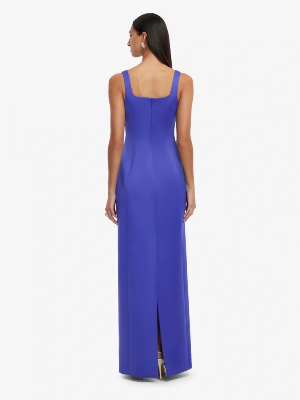 LEO LIN Adelina Maxi Dress Lapis Blue Floral Appliqué Gown Size 2 NWT - Picture 4 of 6